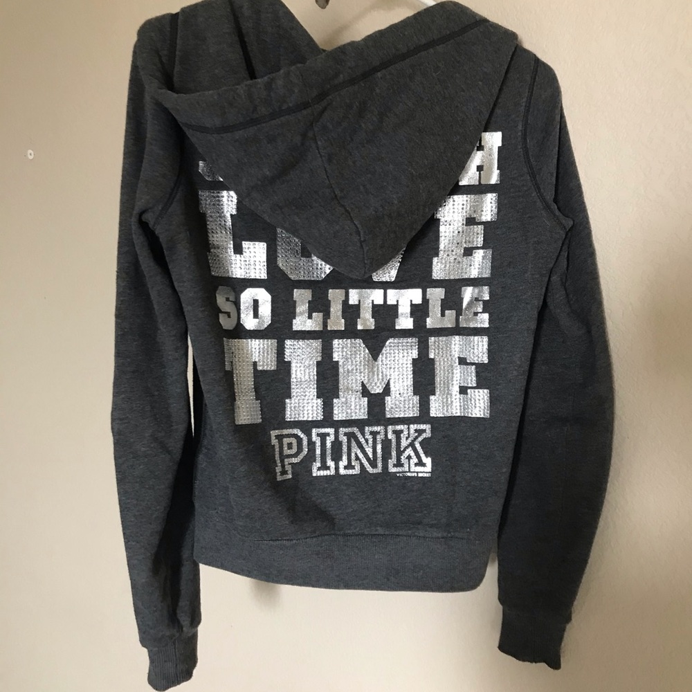 Victoria’s Secret bling hoodie grey size XS